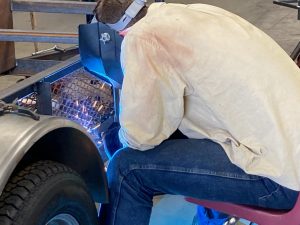 The welding class has been constructing a multitude of projects; for instance, junior Jezreel Bachert is building a smoker for a close friend of welding instructor Jay Northcutt.